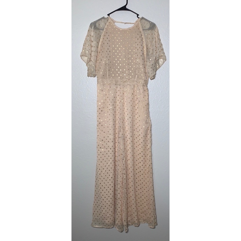 NWT Foxiedox rose gold polka dot jumpsuit